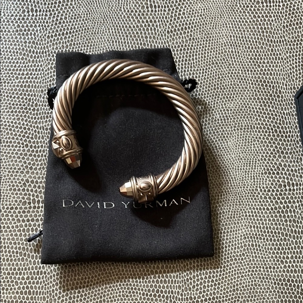 David Yurman Aluminum Cable Collection Renaissance Cuff Bracelet - Sand - 10mm